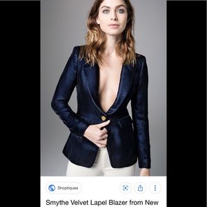 Smythe Velvet Jacket Deep Blue Size 6